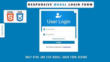 How To Create Responsive Modal Login Form Using HTML And CSS || Make Modal Login Form Only HTML  CSS