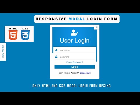How To Create Responsive Modal Login Form Using HTML And CSS || Make Modal Login Form Only HTML  CSS