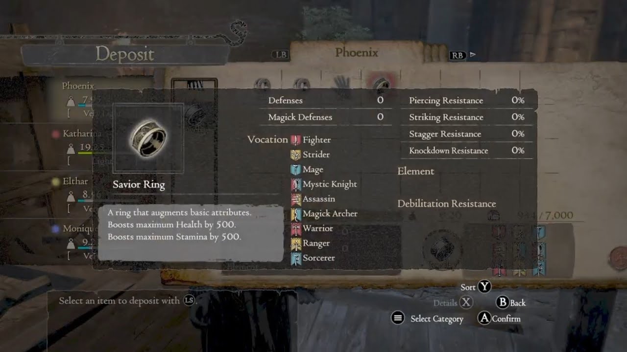 Savior Ring (Trappings of Evil) Dragon's Dogma Dark Arisen minmax