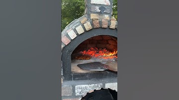 Making Pizza on Wood Fired Brick Oven 🪵🔥 #pizza #cooking #outdoors #woodfiredpizza #oven