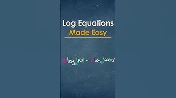 Quick Logarithm Trick | Simplify 8log(10) – 2log(100) = x²