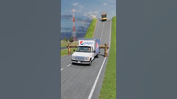 Buses & Dumper Truck vs Log Trap - BeamNG.Drive #shorts #beamngdrive #bus