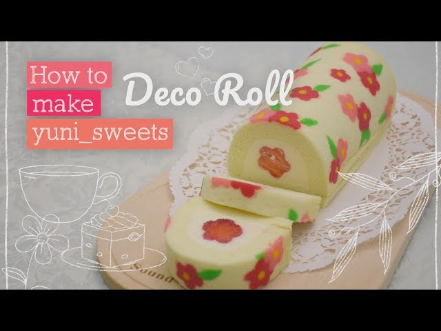 How to make floral design Rollcake! | yunisweets Deco Roll