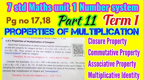 7th std Maths/chapter 1 Number system/Multiplication of integers