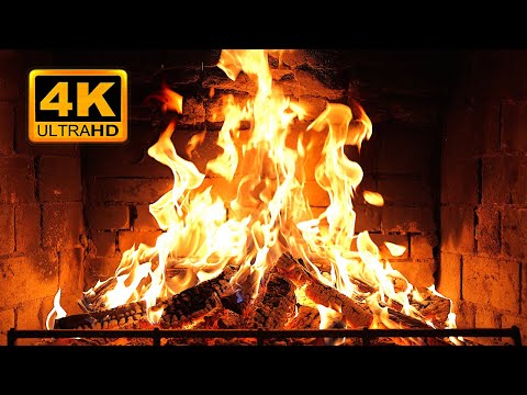 Cozy Fireplace 4K 12 HOURS Fireplace With Crackling Fire Sounds Fireplace Ambience