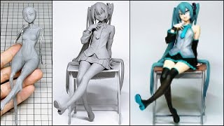 初音ミク（メスガキver）のフィギュアを作ってみた【粘土】How to make a figure of Hatsune miku MESUGAKI ver.