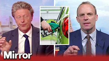 Dominic Raab and Charlie Stayt argue over the price of petrol