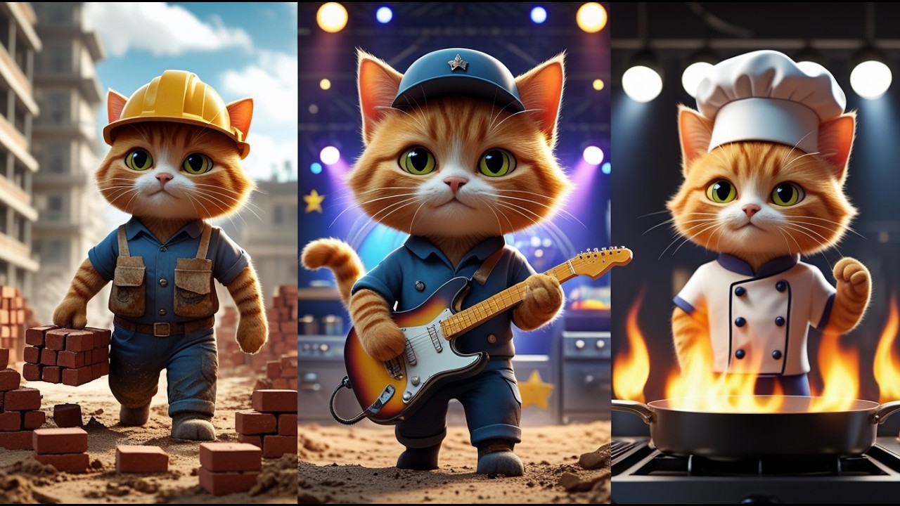 😺 From Poor Kitten to Big Dreams: No Job Too Hard! 💪✨