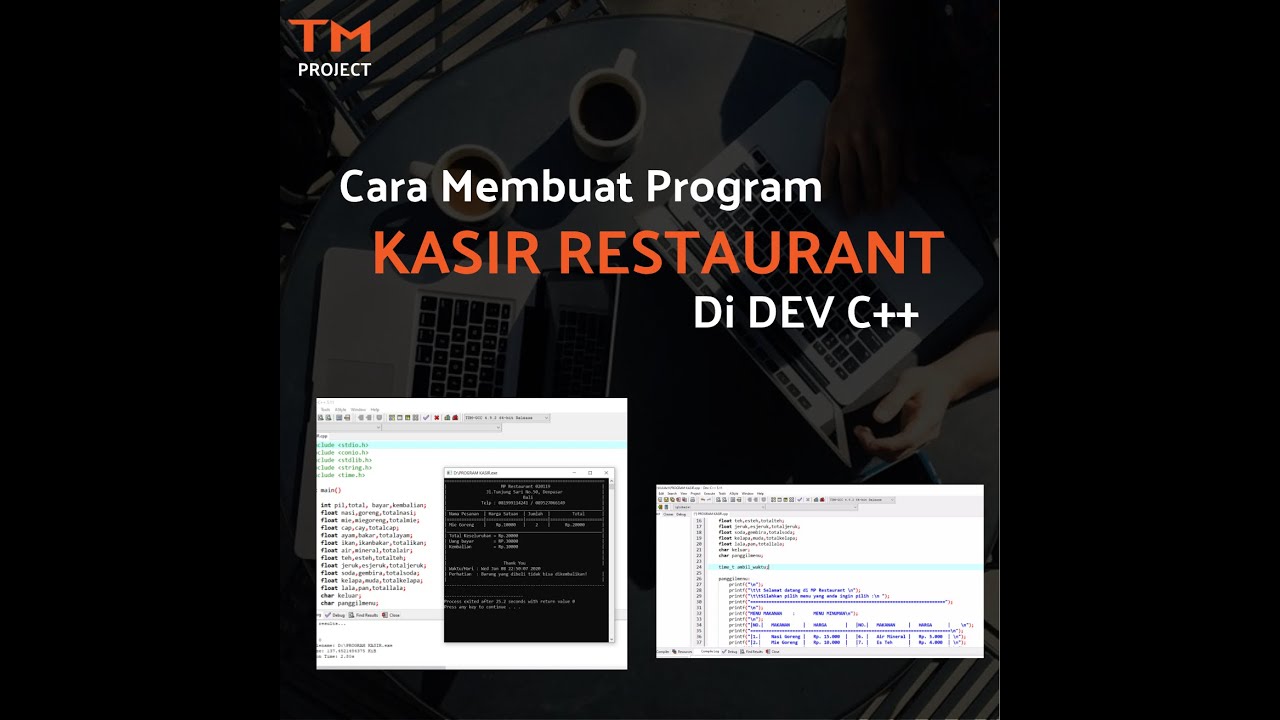 Tutorial Membuat Program Kasir Restaurant Di Dev C++ - YouTube