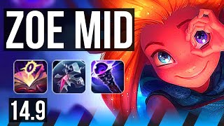 ZOE vs LISSANDRA (MID) | 22/2/11, 49k DMG, 66% winrate, Legendary | KR Challenger | 14.9