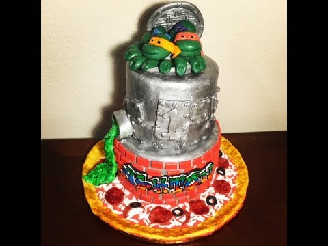 Ninja Turtles Cake with Slime