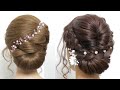 2 New braids hairstyles for long hair. Easy low bun updos