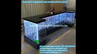 restaurant led glowing water bubble wall aquarium bar counter