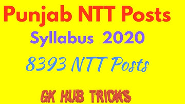 Punjab NTT Syllabus::8393:: 2020