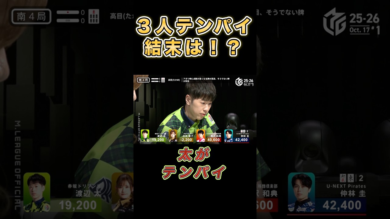 【Ｍリーグ　ハイライト】【衝撃】3人テンパイの攻防戦…予想外の結末が待っていた