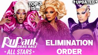 All Stars 12 *UPDATED* Elimination Order & Top 3 - RuPaul's Drag Race