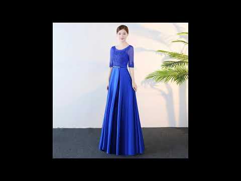 รวมแบบ ชุดราตรีสีน้ำเงิน ชุดออกงานสีน้ำเงิน ชุดไปงานแต่งสีน้ำเงิน YT002