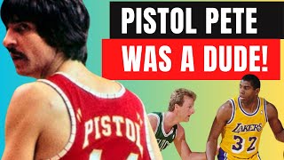 Pistol Pete Maravich *w\/ highlights| NBA Legends Bird \& Magic Praise