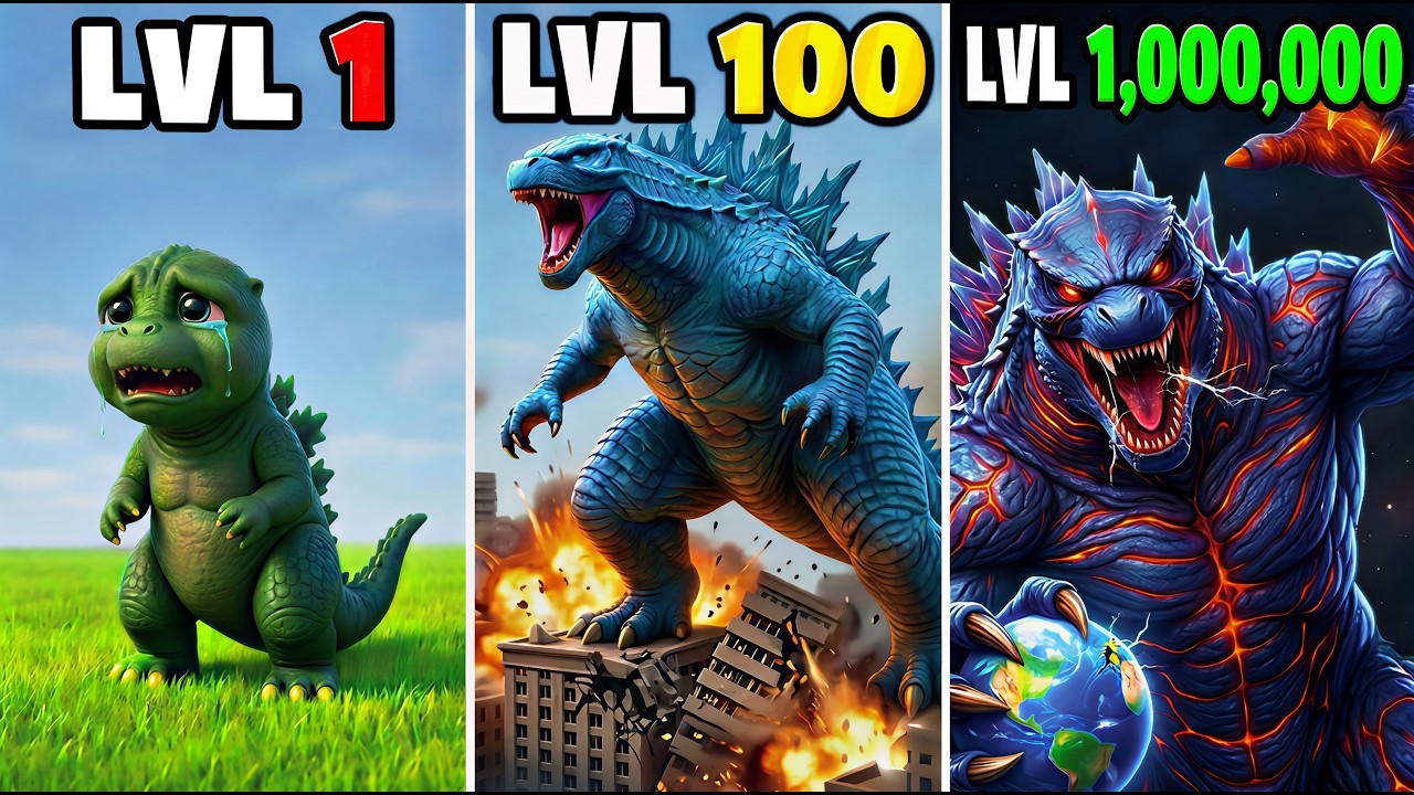Level 1 to Level 1,000,000 GODZILLA In GTA 5!