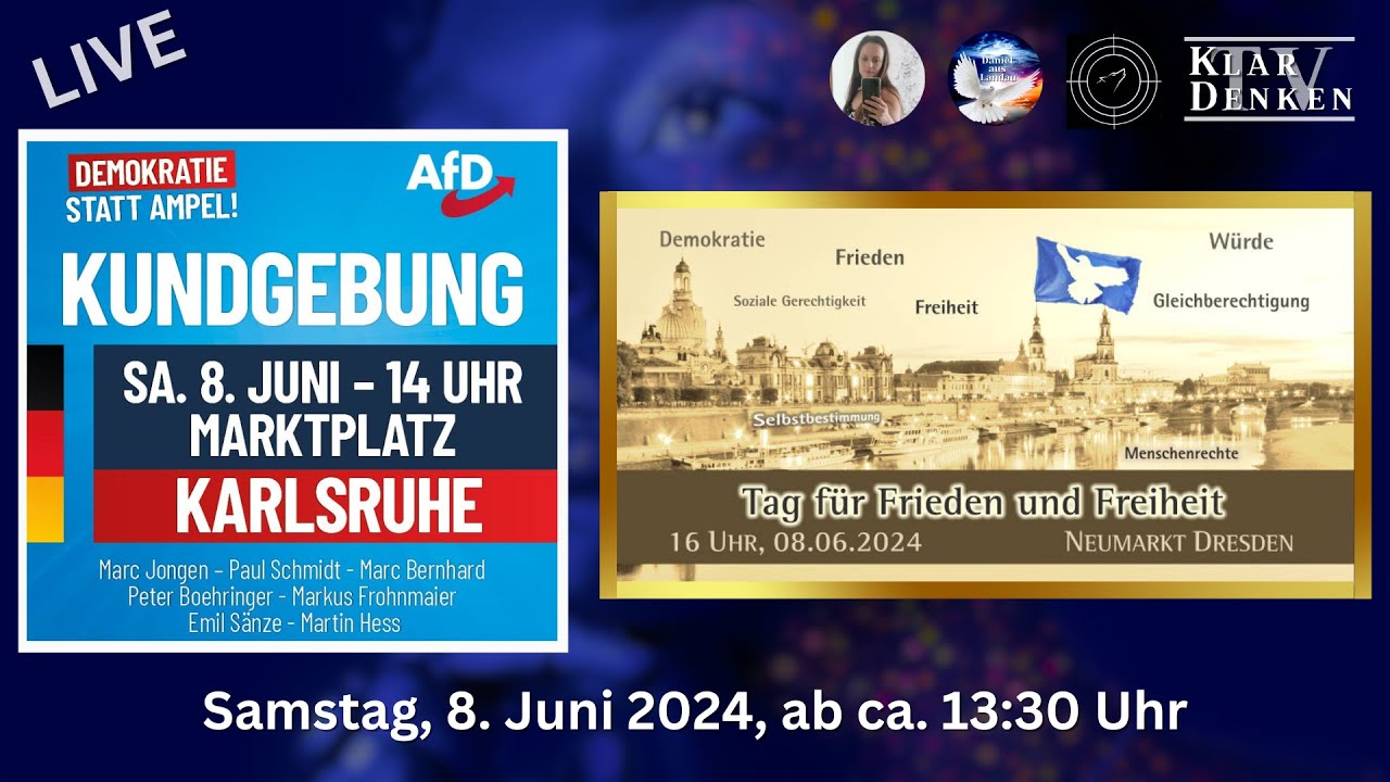 🔴💥LIVE | Kundgebung der AfD in Karlsruhe - Tag für Frieden und Freiheit ...