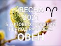 ♈ОВЕН. Весна/Spring 2021. 5 ТОП событий👍🍀🌈💐Период расцвета + Секрет. Таро-гороскоп для Овнов.