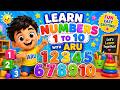 Aru Teaches Numbers 1 to 10 | Counting for Kindergarten Kids