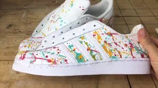 Zapatillas Adidas superstar "Pollock", súper fáciles de hacer!/🇺🇸Easy DIY  Angelus leather paint - YouTube