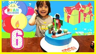 ryans 6th birthday party first cell phone surprise toys opening presents roblox toys