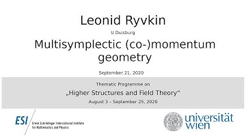 Leonid Ryvkin - Multisymplectic (co-)momentum geometry