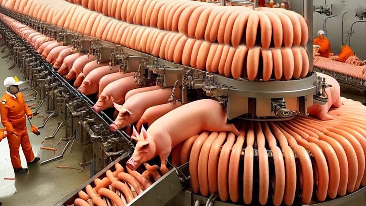 Wie Millionen Würste in einer Fabrik hergestellt werden | Prozess der Wurstfabrik