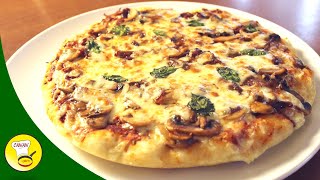 Fluffige Pizza in der Pfanne | Extrem schnell und lecker 👌 | Pfannenpizza mit Champignons