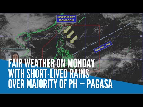 Fair weather on Monday with short-lived rains over majority of PH — Pagasa