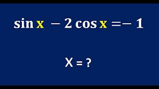 Learn the fast way to solve sinx − 2cosx = −1 | A hidden trigonometric identity most learners miss.