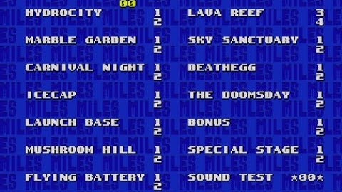 Sonic 3 & Knuckles - Level Select & Debug Modes