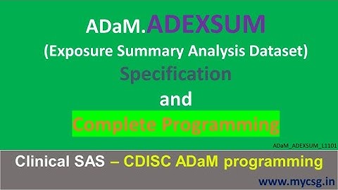 Clinical SAS - ADaM ADEXSUM Complete programming