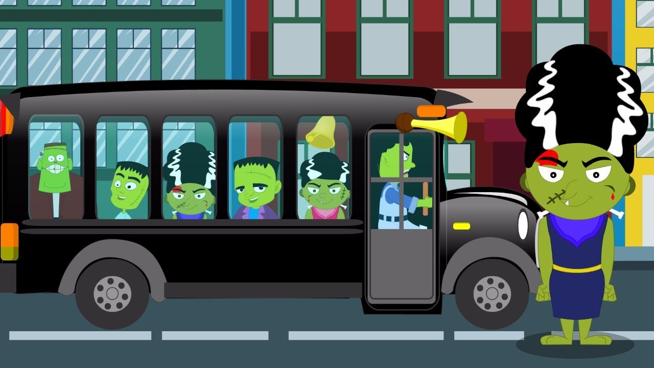 Wheels On The Bus Scary Rhymes With Lyrics For Children Halloween