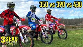 350 VS 390 VS 430 | Beta 4-Stroke Comparison with Lap Times - Which is Fastest?