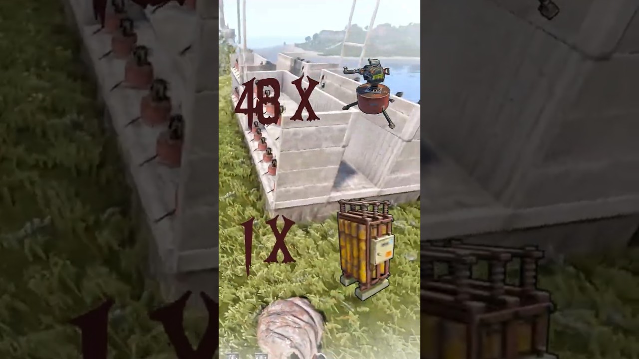 48 TURRETS 1 LARGE BATTERY #rust #gaming