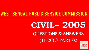 WBPSC Civil Engineering 2005 Questions and Answers of Part-2. WBPSC Questions Solve in Bangla