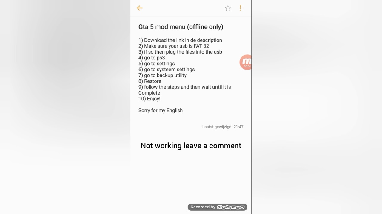 How to get Gta 5 Mod Menu On ps3 No Jailbreak/JTAG (Story mode)