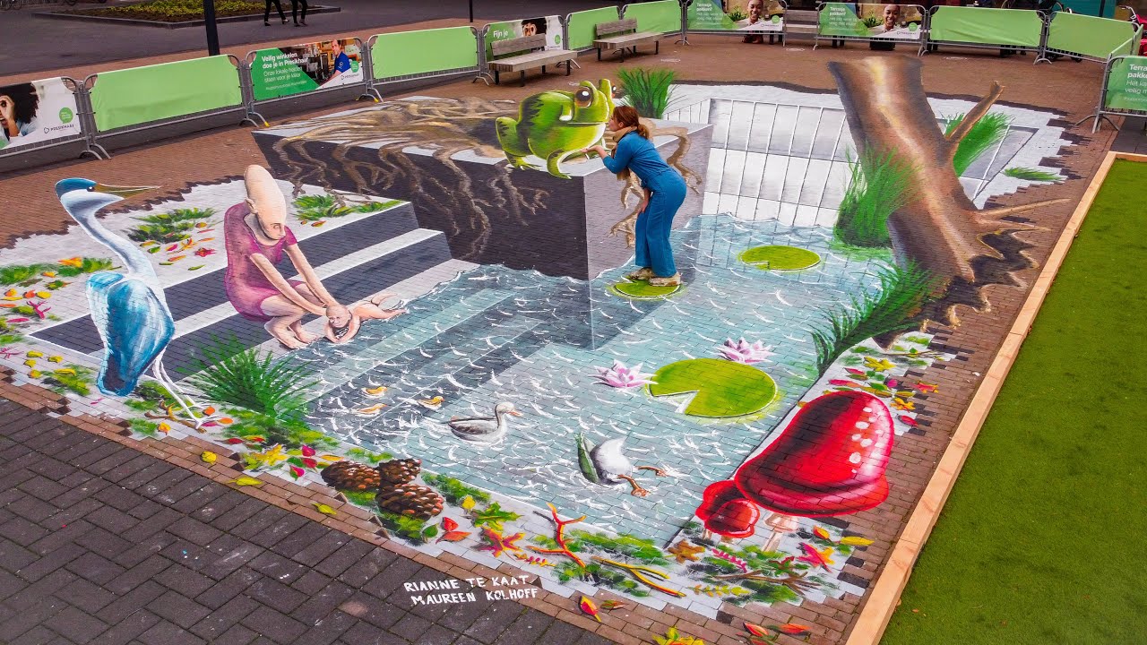 3D Street art - Pond by Rianne te Kaat