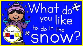 What Do You Like to Do in the Snow? Winter Outdoor Activities Vocabulary for ESL Kids screenshot 2