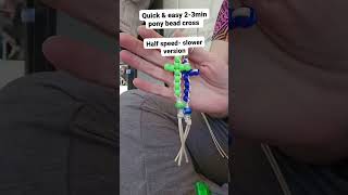 Easy diy quick pony bead cross for beginners