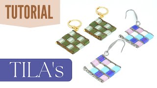 Tutorial Pendientes Mosaicos con cuentas Tila de Miyuki