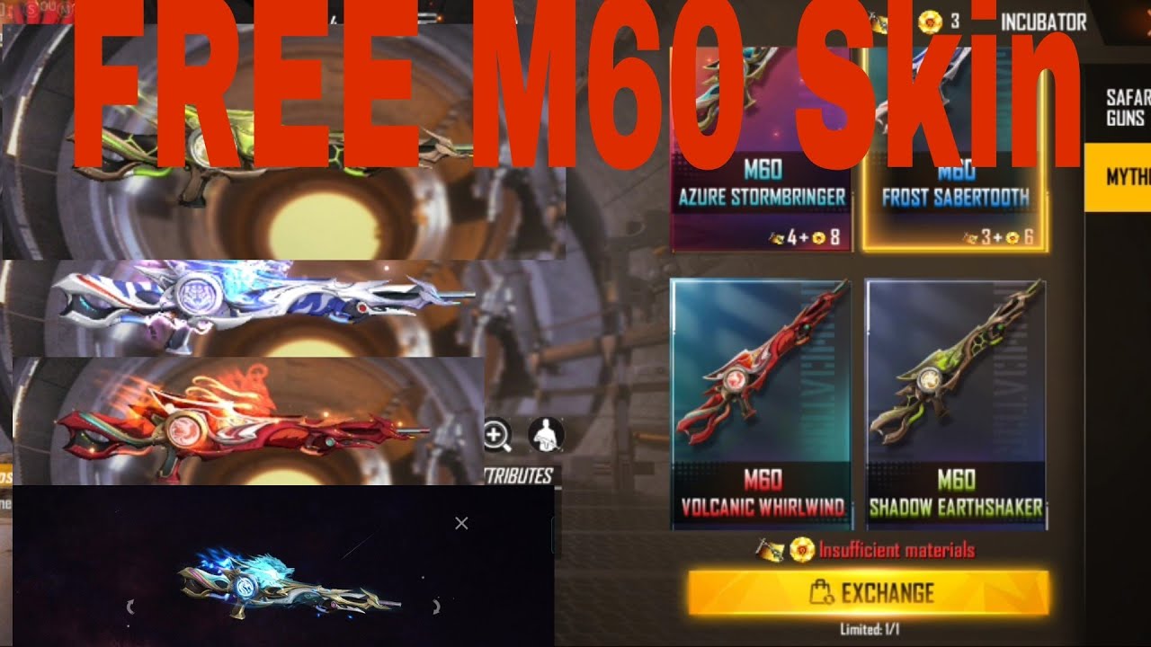 I GOT MYTHOS M60 NEW INCUBATOR|| FRER FIRE NEXT INCUBATOR M60 MYTHOS | SPIN NEW MYTHOS M60 FREE FIRE