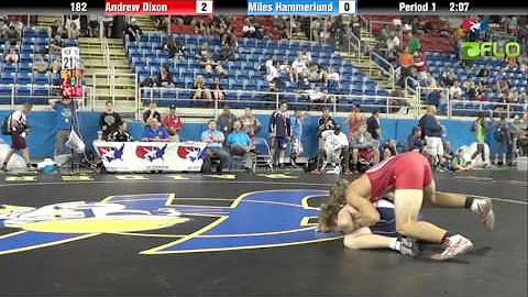 Junior 182 - Andrew Dixon (Oklahoma) vs. Miles Ham...
