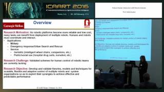 “Robust Human Interaction with Robotic Swarms” Prof. Katia Sycara (ICAART 2016)