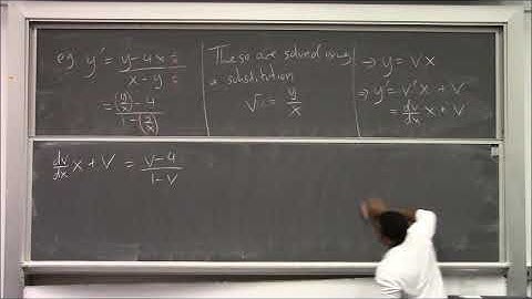 Math 391 Lecture 3 - Homogeneous first order differential equations