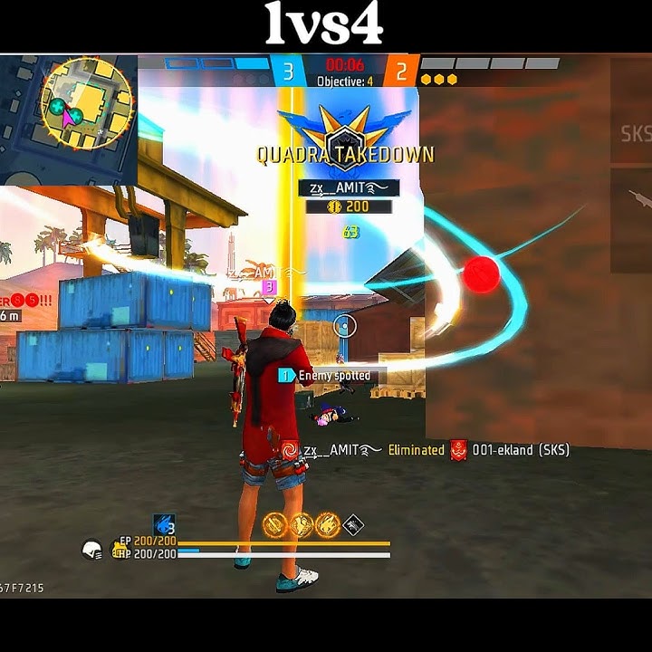 1vs4 clutch 😈 CS rank me #freefire #varall #shorts