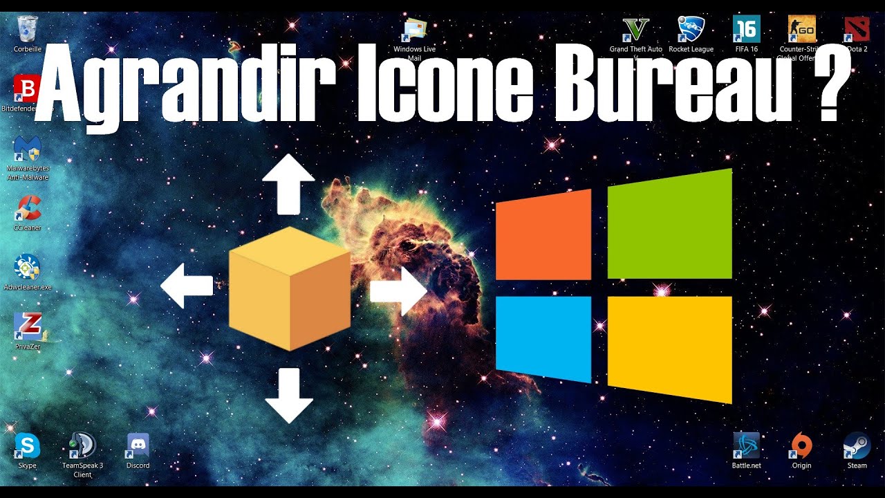 secteur Torches paquet changer la taille des icones du bureau windows